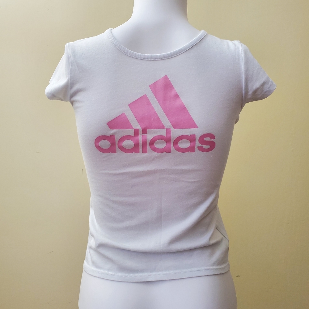 Adidas Kids’ White T-Shirt – Size S (7-8) Short Sleeve